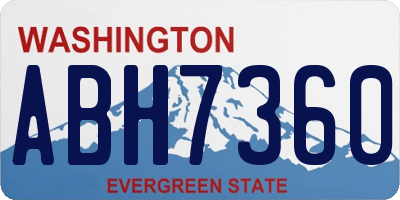 WA license plate ABH7360