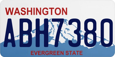 WA license plate ABH7380