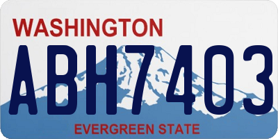 WA license plate ABH7403