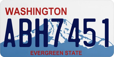 WA license plate ABH7451