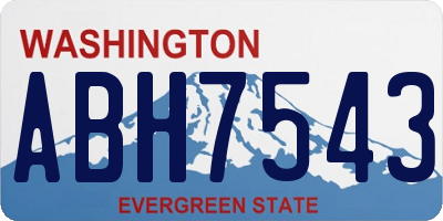 WA license plate ABH7543