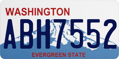 WA license plate ABH7552