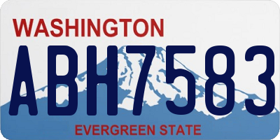 WA license plate ABH7583