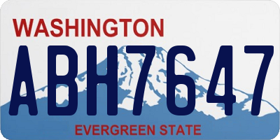 WA license plate ABH7647
