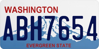 WA license plate ABH7654