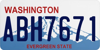 WA license plate ABH7671