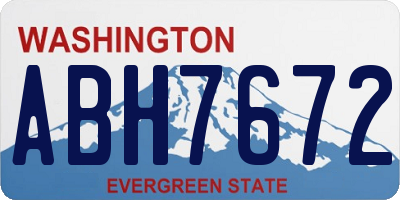 WA license plate ABH7672