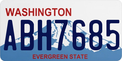WA license plate ABH7685