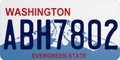 WA license plate ABH7802