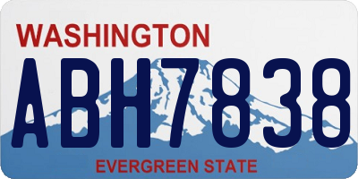 WA license plate ABH7838