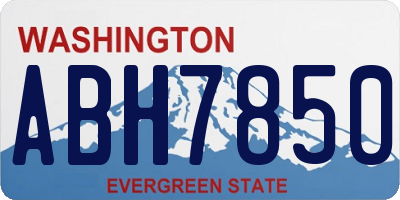 WA license plate ABH7850