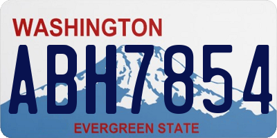 WA license plate ABH7854