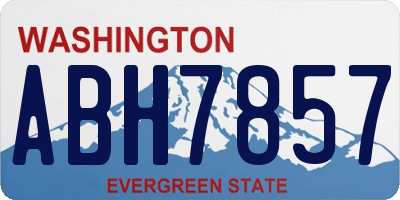 WA license plate ABH7857