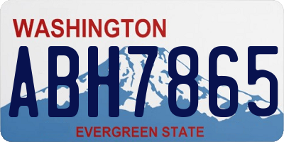 WA license plate ABH7865