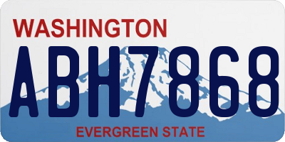 WA license plate ABH7868