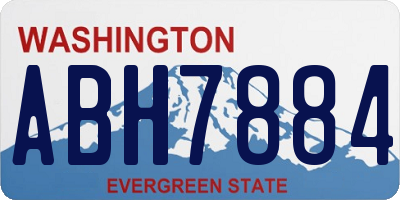 WA license plate ABH7884