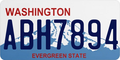 WA license plate ABH7894
