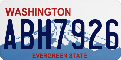 WA license plate ABH7926