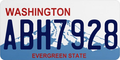 WA license plate ABH7928