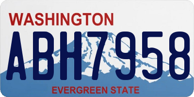 WA license plate ABH7958