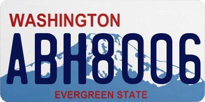 WA license plate ABH8006