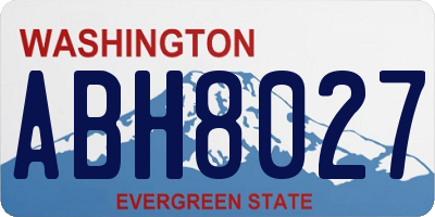 WA license plate ABH8027