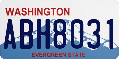 WA license plate ABH8031