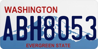 WA license plate ABH8053