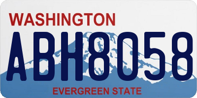 WA license plate ABH8058