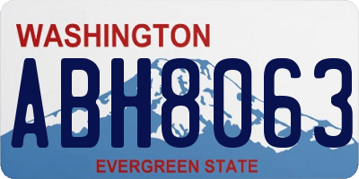WA license plate ABH8063
