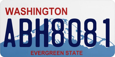 WA license plate ABH8081