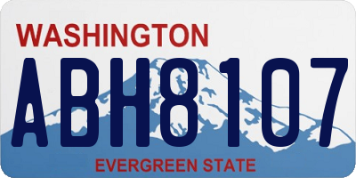 WA license plate ABH8107