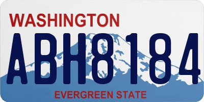 WA license plate ABH8184