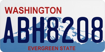 WA license plate ABH8208