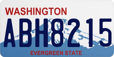 WA license plate ABH8215