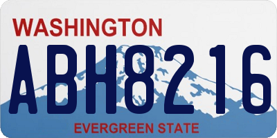 WA license plate ABH8216
