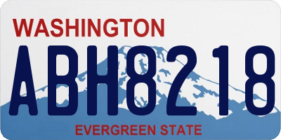 WA license plate ABH8218