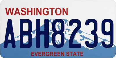 WA license plate ABH8239