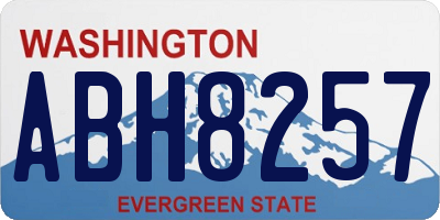 WA license plate ABH8257