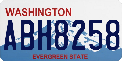 WA license plate ABH8258