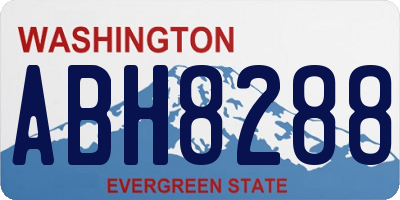 WA license plate ABH8288