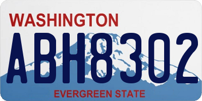 WA license plate ABH8302