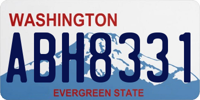 WA license plate ABH8331
