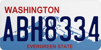 WA license plate ABH8334