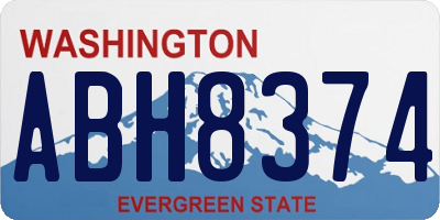 WA license plate ABH8374