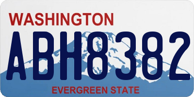 WA license plate ABH8382