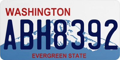 WA license plate ABH8392