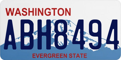 WA license plate ABH8494
