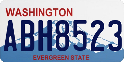 WA license plate ABH8523