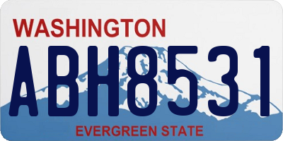 WA license plate ABH8531